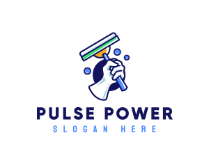 Cleaning Glove Squeegee logo design