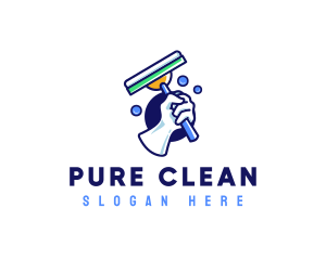 Cleaning Glove Squeegee logo design