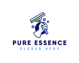 Cleaning Glove Squeegee logo design