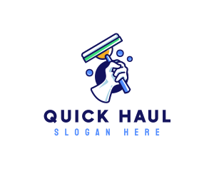 Cleaning Glove Squeegee logo design