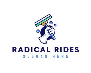 Cleaning Glove Squeegee logo design