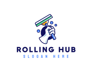 Cleaning Glove Squeegee logo design