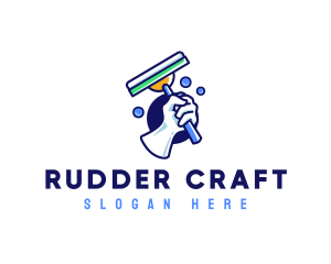 Cleaning Glove Squeegee logo design