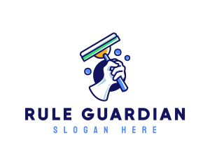 Cleaning Glove Squeegee logo design