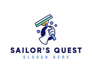 Cleaning Glove Squeegee logo design