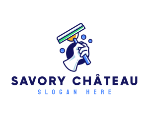 Cleaning Glove Squeegee logo design