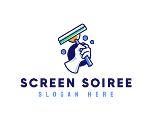 Cleaning Glove Squeegee logo design