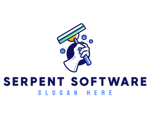 Cleaning Glove Squeegee logo design