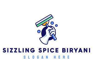 Cleaning Glove Squeegee logo design