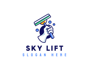 Cleaning Glove Squeegee logo design