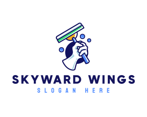 Cleaning Glove Squeegee logo design