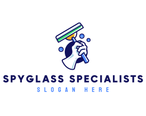 Cleaning Glove Squeegee logo design