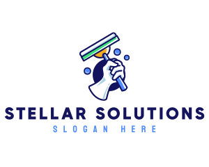 Cleaning Glove Squeegee logo design