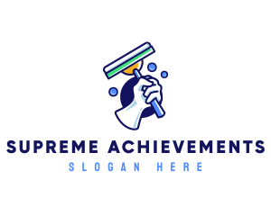 Cleaning Glove Squeegee logo design