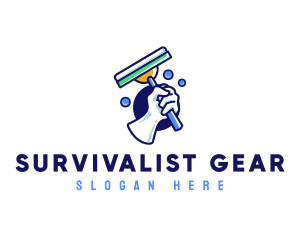 Cleaning Glove Squeegee logo design