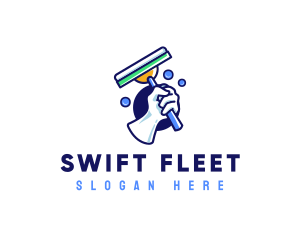 Cleaning Glove Squeegee logo design