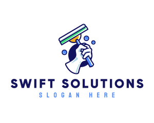 Cleaning Glove Squeegee logo design