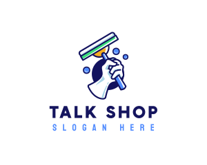 Cleaning Glove Squeegee logo design