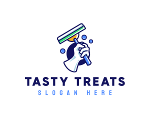 Cleaning Glove Squeegee logo design