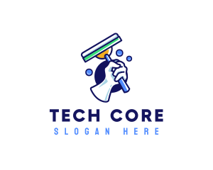 Cleaning Glove Squeegee logo design