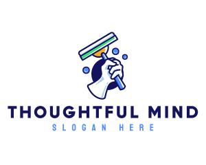 Cleaning Glove Squeegee logo design