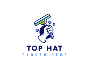 Cleaning Glove Squeegee logo design