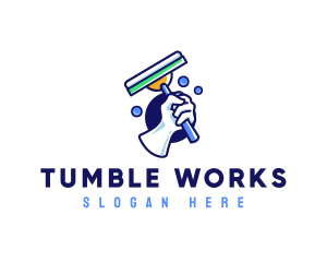 Cleaning Glove Squeegee logo design