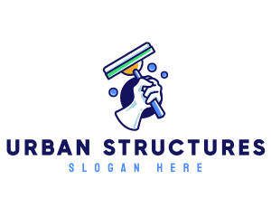 Cleaning Glove Squeegee logo design