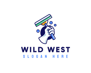 Cleaning Glove Squeegee logo design