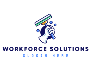 Cleaning Glove Squeegee logo design