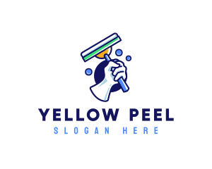 Cleaning Glove Squeegee logo design