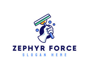 Cleaning Glove Squeegee logo design