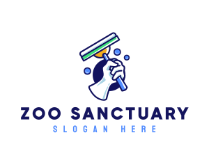 Cleaning Glove Squeegee logo design