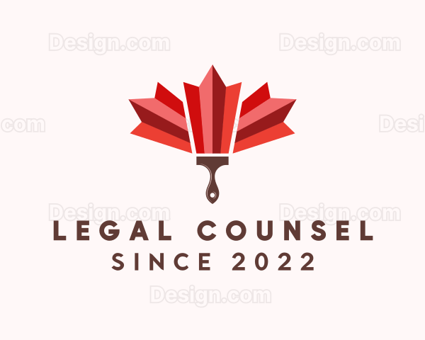 Maple Leaf Paint Brush Logo