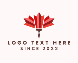 Maple - Maple Leaf Paint Brush logo design