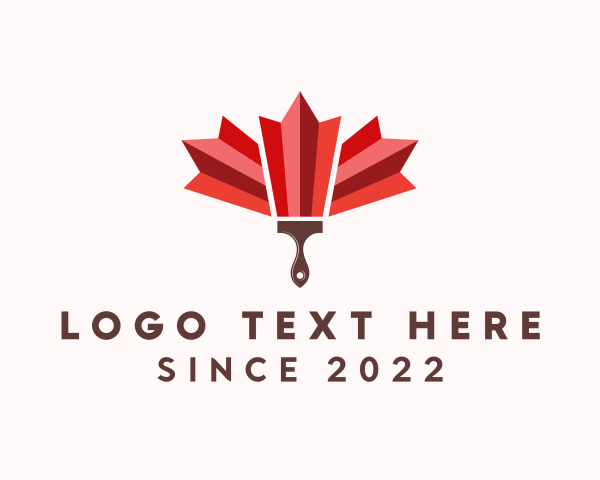 Maple Leaf Paint Brush logo