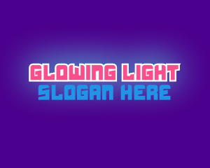 Glowing Gamer Futuristic logo design