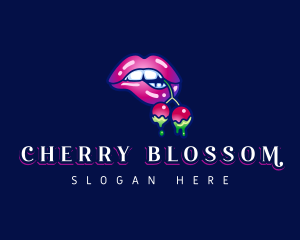 Sexy Lips Bite Cherry logo design