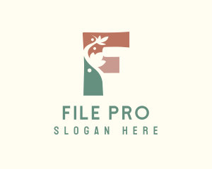 Spa Flower Letter F logo design