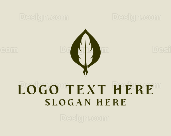 Feather Leaf Pen Logo