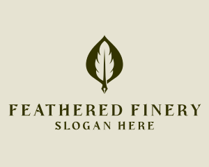 Feather Leaf Pen logo design