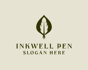 Feather Leaf Pen logo design