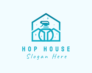 Residential House Clean Sprayer logo design