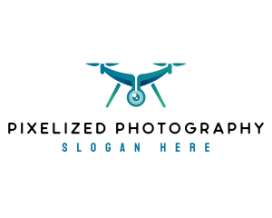 Quadcopter Camera Drone logo design