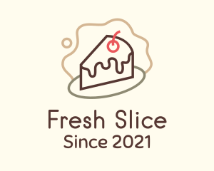 Chocolate Cake Slice logo design