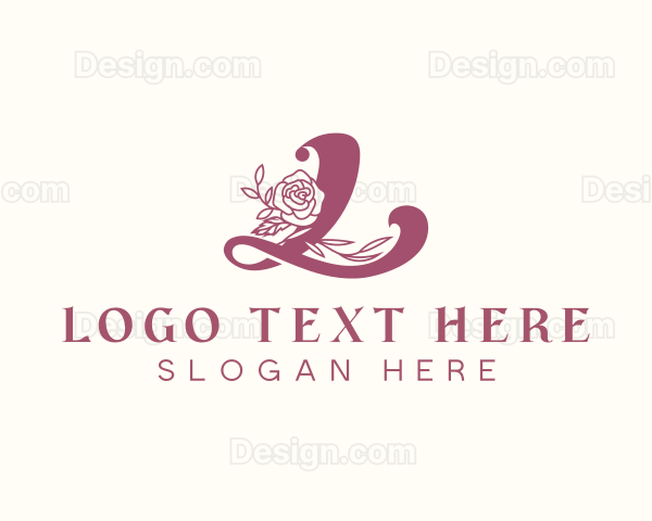 Elegant Rose Flower Letter L Logo