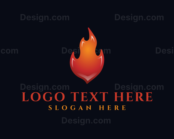 3D Orange Flame Logo