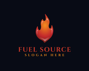 3D Orange Flame logo design