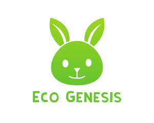 Green Eco Rabbit logo design