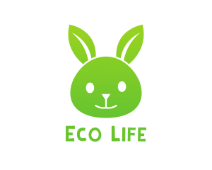 Green Eco Rabbit logo design